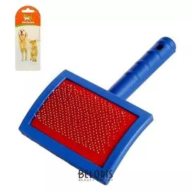 Пуходерка полукруглая макси с каплями, 12 х 19 см