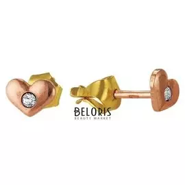 Пусеты Love Story "Сердечки", позолота