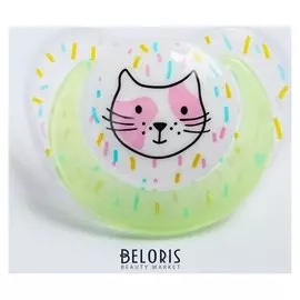 Пустышка ортодонтическая от 0 мес. с колпачком Кошечка