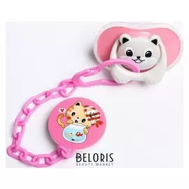 Пустышка от 4 мес. с держателем и колпачком, ортодонтическая