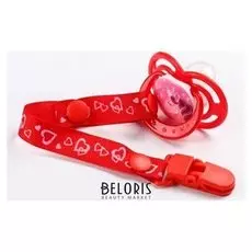 Пустышка с лентой, ортодонтическая, от 6 мес.