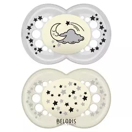 Пустышка силиконовая ночная и контейнер для стерилизации, хранения и переноски Original Night