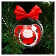 Пустышка силиконовая ортодонтическая "Дед мороз", 0-6 мес., в шаре