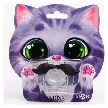 Пустышка силиконовая ортодонтическая Котик, от 0 мес., с колпачком