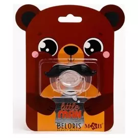 Пустышка силиконовая ортодонтическая Мишка, от 0 мес., с колпачком