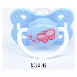 Пустышка силиконовая ортодонтическая, от 0 мес., цвет голубой