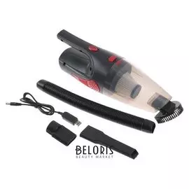 Пылесос автомобильный Cartage Turbo, беспроводной, 5 насадок, 140 Вт, 12 В, черный