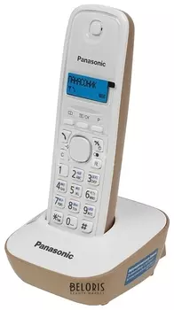 Радиотелефон PANASONIC KX-TG1611RUJ, память на 50 номеров, АОН, повторный набор, часы/будильник, бежевый