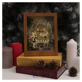 Рамка светящаяся, "Мишка" 13,5 х 17 см, Usb, 5V, 10 Led, RGB