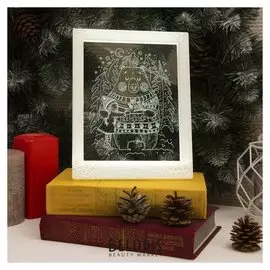 Рамка светящаяся, "Мишка" 13,5 х 17 см, Usb, 5V, 10 Led, белый