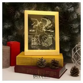 Рамка светящаяся, "Мишки" 13,5 х 17 см, Usb, 5V, 10 Led, тепло-белый