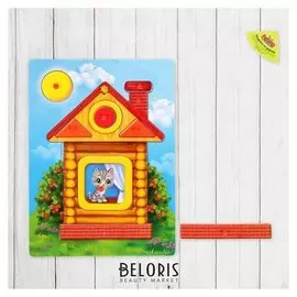 Рамка-вкладыш Монтессори "Лесной домик", 12 элементов