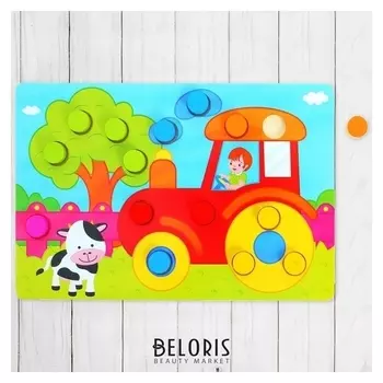 Рамка - вкладыш Подбери цвета. Ферма 15 элементов