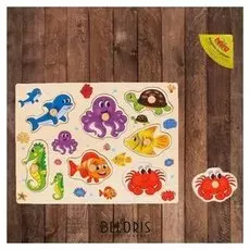 Рамка-вкладыш "Подбери картинку. морские обитатели"