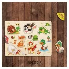 Рамка-вкладыш "Подбери картинку"животные и птицы"