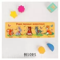 Рамка - вкладыш Учим лесных животных 5 элементов