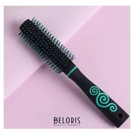 Расческа брашинг, D = 4 см, чёрный/бирюзовый