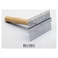 Расческа перепендикулярная двухсторонняя, деревянная ручка