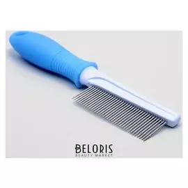 Расческа с прямыми зубьями, нескользящая резиновая ручка, пластиковый корпус