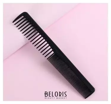 Расчёска комбинированная, скошенная, цвет чёрный