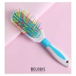 Расчёска массажная, цвет белый/голубой