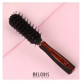 Расчёска массажная, цвет чёрный/коричневый