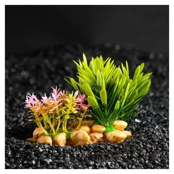 Растение искусственное аквариумное на подставке под камень, 14 х 11 х 7 см