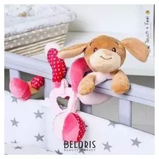 Растяжка - спираль мягкая с погремушкой на кроватку/коляску Собачка