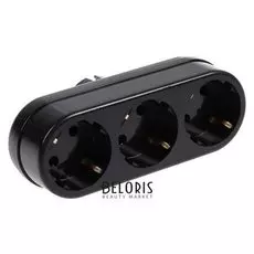 Разветвитель Toker 3l3, 16 А, трехместный, с з/к, черный