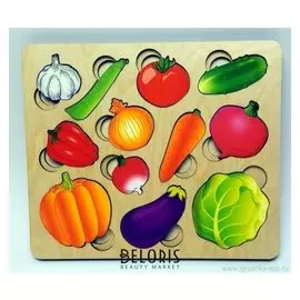 Развивающая доска "Овощи" с разрезными вкладышами