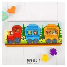 Развивающая доска Весёлый паровозик, 28 деталей