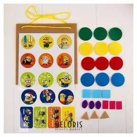 Развивающая игра на липучках из фетра «‎Изучаем цвета и формы!», Миньоны