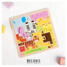 Развивающая игра рамка вкладыш Животные 23×23×1 см