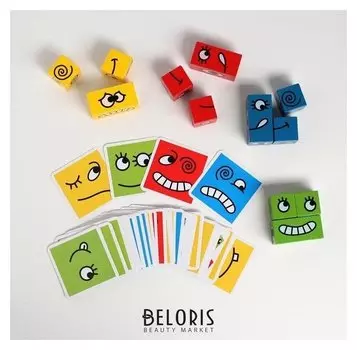 Развивающая игра "Сложи правильно лицо" 20х20х3,5 см