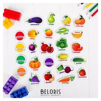 Развивающие магниты "Изучаем цвета и овощи - фрукты"