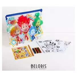 Развивающий набор в PVC папке с наклейками Фиксик на все руки