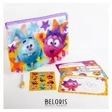 Развивающий набор в PVC папке с наклейками Крош и Ёжик