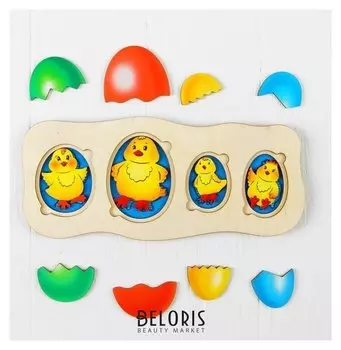 Развивающий пазл Цыплята-ребята, рисунок наклеен