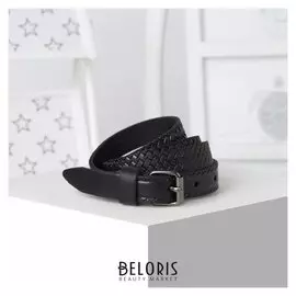 Ремень детский, ширина 2 см, пряжка металл, цвет чёрный