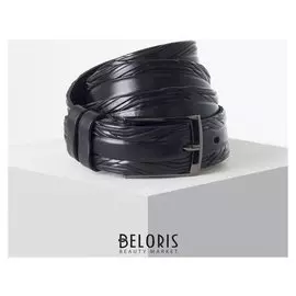 Ремень мужской, ширина - 3,5, пряжка металл, цвет чёрный