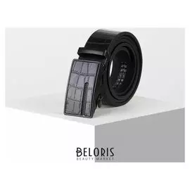 Ремень мужской, ширина 3,5 см, автомат, пряжка металл, цвет чёрный