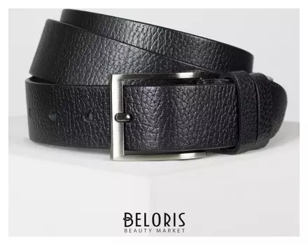 Ремень мужской, ширина - 3,5 см, цвет чёрный