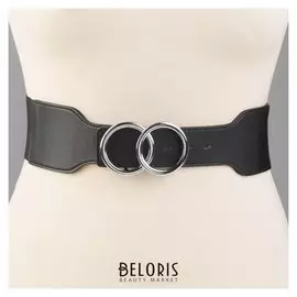 Ремень женский, резинка, пряжка металл, цвет чёрный