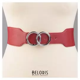 Ремень женский, резинка, пряжка металл, цвет красный