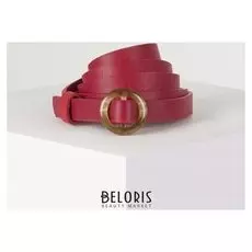 Ремень женский, ширина - 1,5 см, пряжка металл, цвет красный