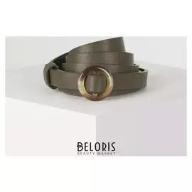 Ремень женский, ширина - 1,5 см, пряжка металл, цвет зелёный