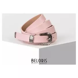 Ремень женский, ширина 1,5 см, пряжка металл, цвет розовый