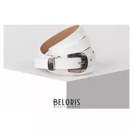 Ремень женский, ширина 1,5 см, пряжка металл, цвет белый