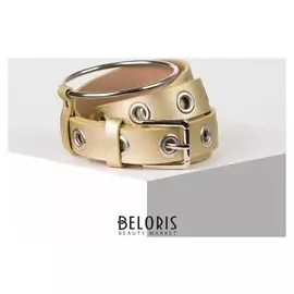 Ремень женский, ширина 2,5 см, люверсы, пряжка металл, цвет золото