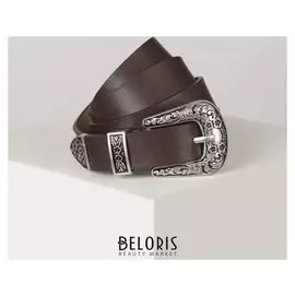 Ремень женский, ширина - 2,5 см, пряжка металл, цвет коричневый